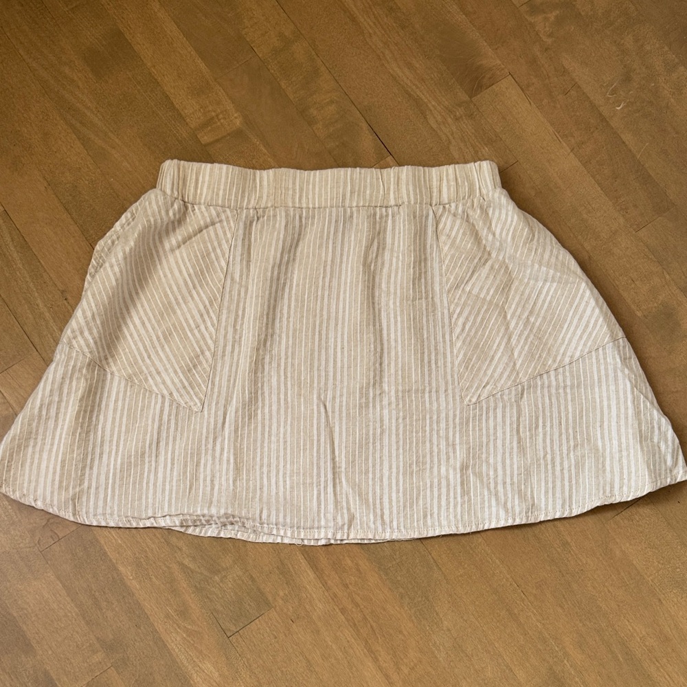 Dylan Cream Striped Mini Skirt